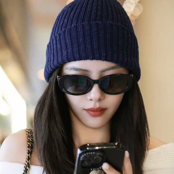 Gucci GG1684SA 002 Oval Sunglasses - Shiny Black/Grey main image 8